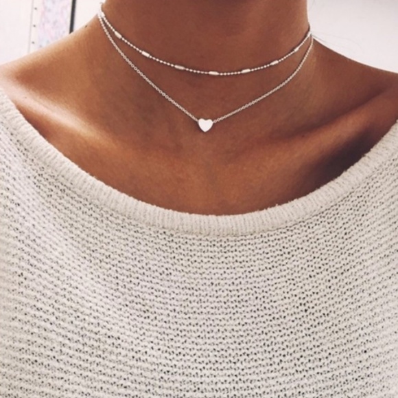Jewelry - Boho Heart Necklaces - Silver